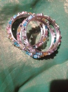 Colorful Crystal Bangle Set