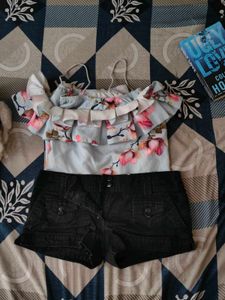 Cute Combo (Off Shoulder Top And H&M Shorts)