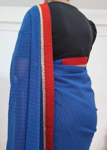 Blue &amp; Red Saree