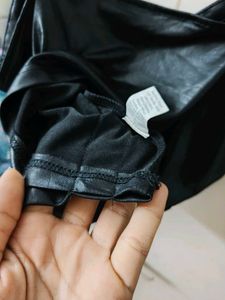 Black Faux Leather Cami