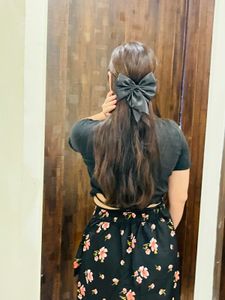 Floral Print Ruffle Hem Skirt and Top