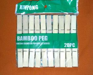 New Unused Bamboo Pegs - 20 Piece Set