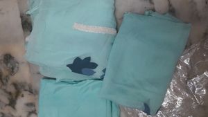 Pure Organza Suit With Brush Paint