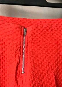 H&amp;M Red Quilted Mini Skirt