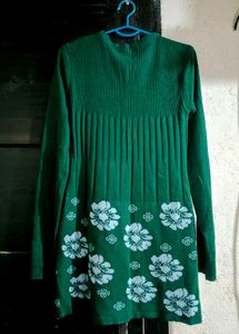 Emerald Green Floral Knit Tunic