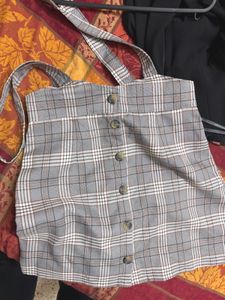 Korean Chic Checked Mini Skirt
