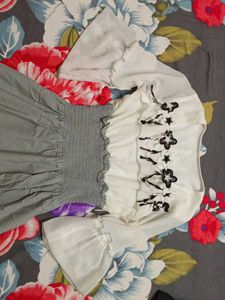 Cute White &amp; Grey Dress