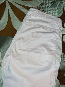 Peach Pink Straight Skinny Jeans