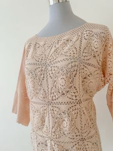 PEACH CROCHET TOP
