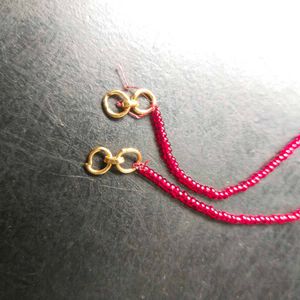 22k Pure 4+4=8 Gold Moti Handmade Kaan Chain 1pair
