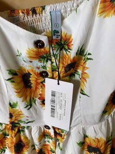 Floral Sweetheart Neck Midi Dress