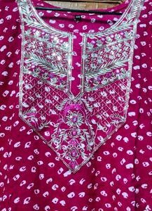 beautiful party wear Kadai kurti pant Dupatta set
