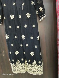 Black Lucknowi Kurti