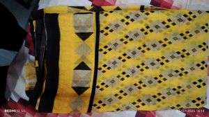 Yellow Printed Saree