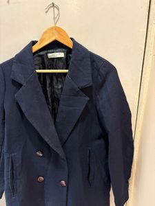 Navy Double-Breasted Coat