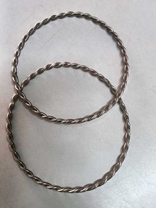 Silver Twisted Bangle Set