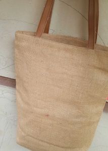 Embroidered Jute Tote Bag