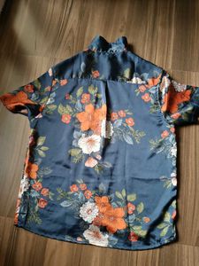 Floral Print Shiny SHEIN SHIRT