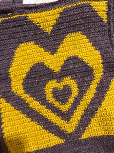 Crochet Heart Tote Bag 🧶
