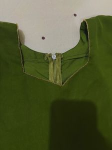 Green Heavy Worked Kurta!