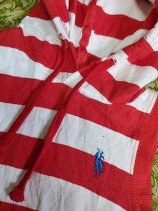 Ralph Lauren Striped Sleeveless Hoodie