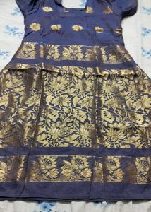 Elegant Blue & Gold Dress