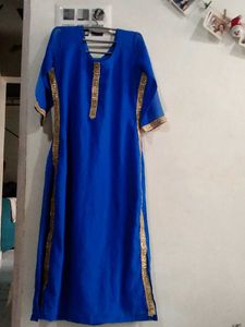 Stiched Silk Blue Kurti