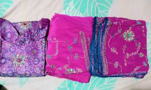 Purple & Pink Embellished Salwar Kameez