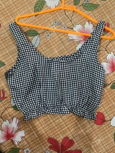 Checkered crop Top(never Worn)