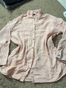 Peach Button-Down Top