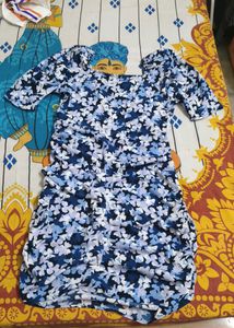 Floral Blue Bodycon Dress