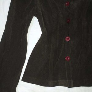 Velvet Maroon Blazer Type Jacket