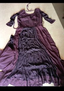 Burgundy Colour Nayra Cut Suit Set