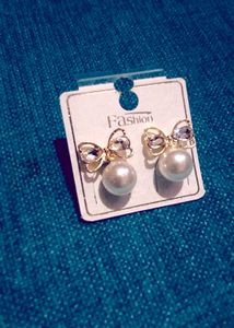 Pearl Bow Earrings