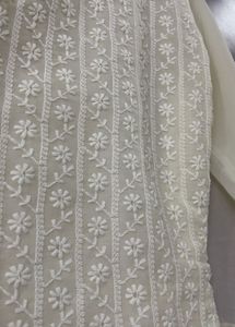 Radium Creamish Yellow  Chikankari Georgette Kurti