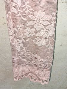 Partywear See-through Lace Shirt Top Pink