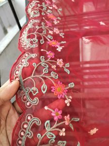 Red Embroidery Stylish Dupatta