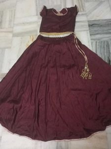 Maroon Lengha Choli Set