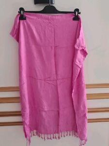 Pink Dupatta winter stole with Tassels