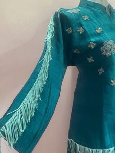 Teal Embellished Cord Set