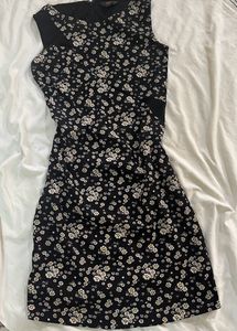 Black Bodycon Dress With Long Zipper