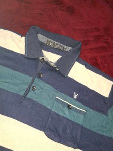Striped Long Sleeve Polo Shirt