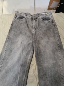 Gray Wide Leg Jeans