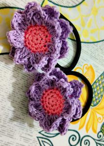 Crochet Flower Hair Ties