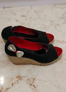 Black Wedge Heels