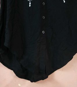 Black Embroidered Tunic Top
