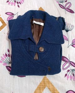 Vintage Navy Wool Cropped Jacket