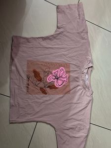 Over Size Crop T Shirt