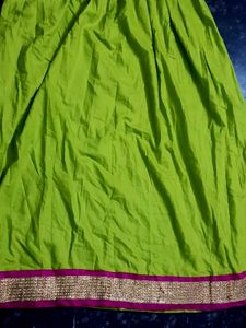 Beautiful Parrot Green And Pink Full Gown