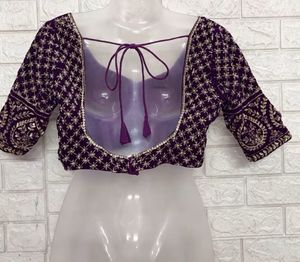 Velvet Golden Zariwork Blouse Like New